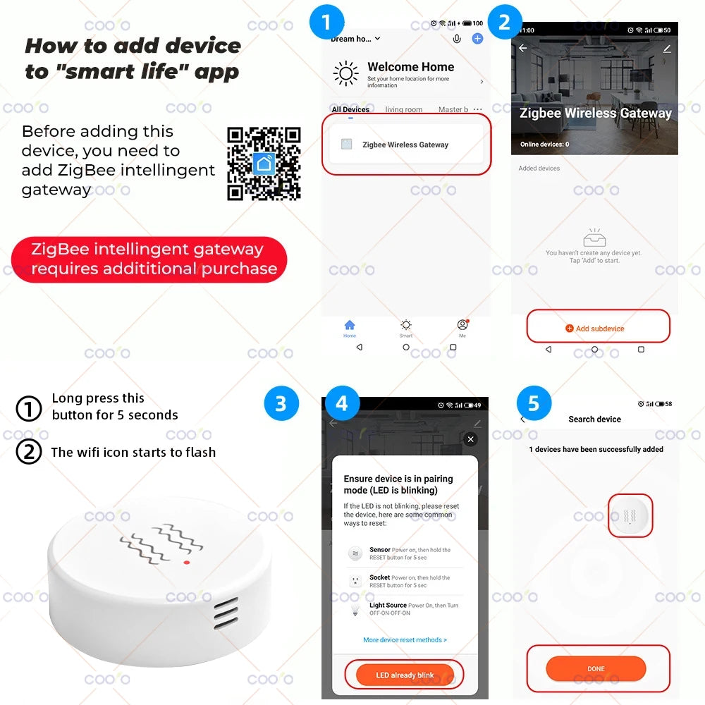 VITAL360™ Zigbee Real-Time Motion & Shock Sensor