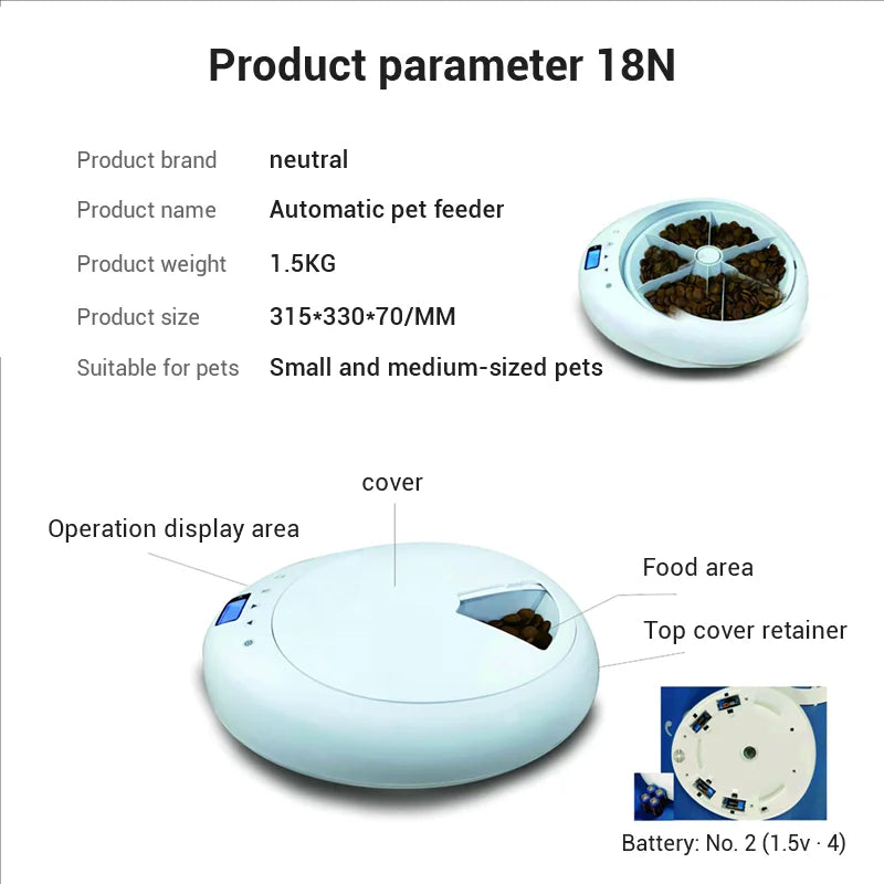 VITAL360™ 6-Meal LED Intelligent Feeder