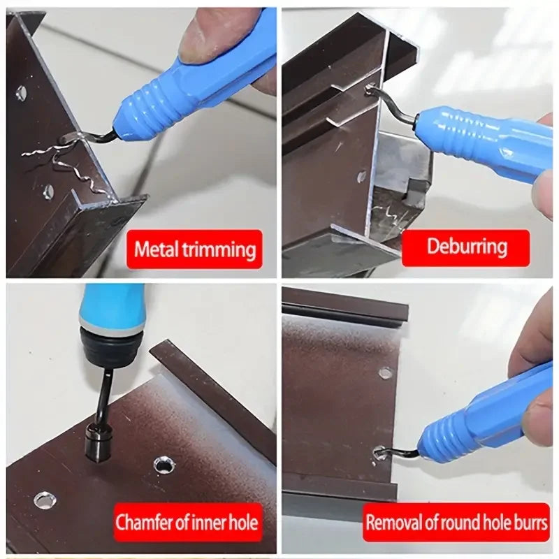 Metal Deburring Tool Kit Burr Cutter Sharp Deburring Blades Burr Remover Hand Tool for Wood Plastic Aluminum Copper Steel